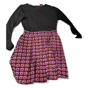 Stylish Pink and Black Geometric Dress